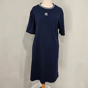 Adidas Sporty T-Shiry Logo Dress in Navy sz S